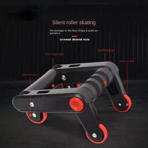 Foldable Abdominal Wheel Push-Up Board, Multi-Functional Core Workout Trainer, Portable Home Fitness Equipment for Abs, Arms, Chest & Full Body Exercise